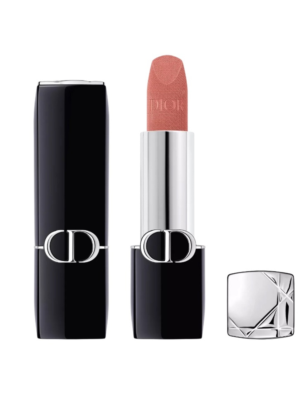 Dior Rouge Dior 100 Nude Look (rosy nude) Velvet Matte Lipstick Deluxe Mini - Picture 1 of 8